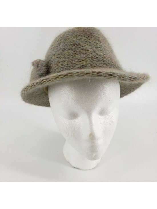 Vtg 80s 90s Mohair Wool Hat With Floral Accent main image 4